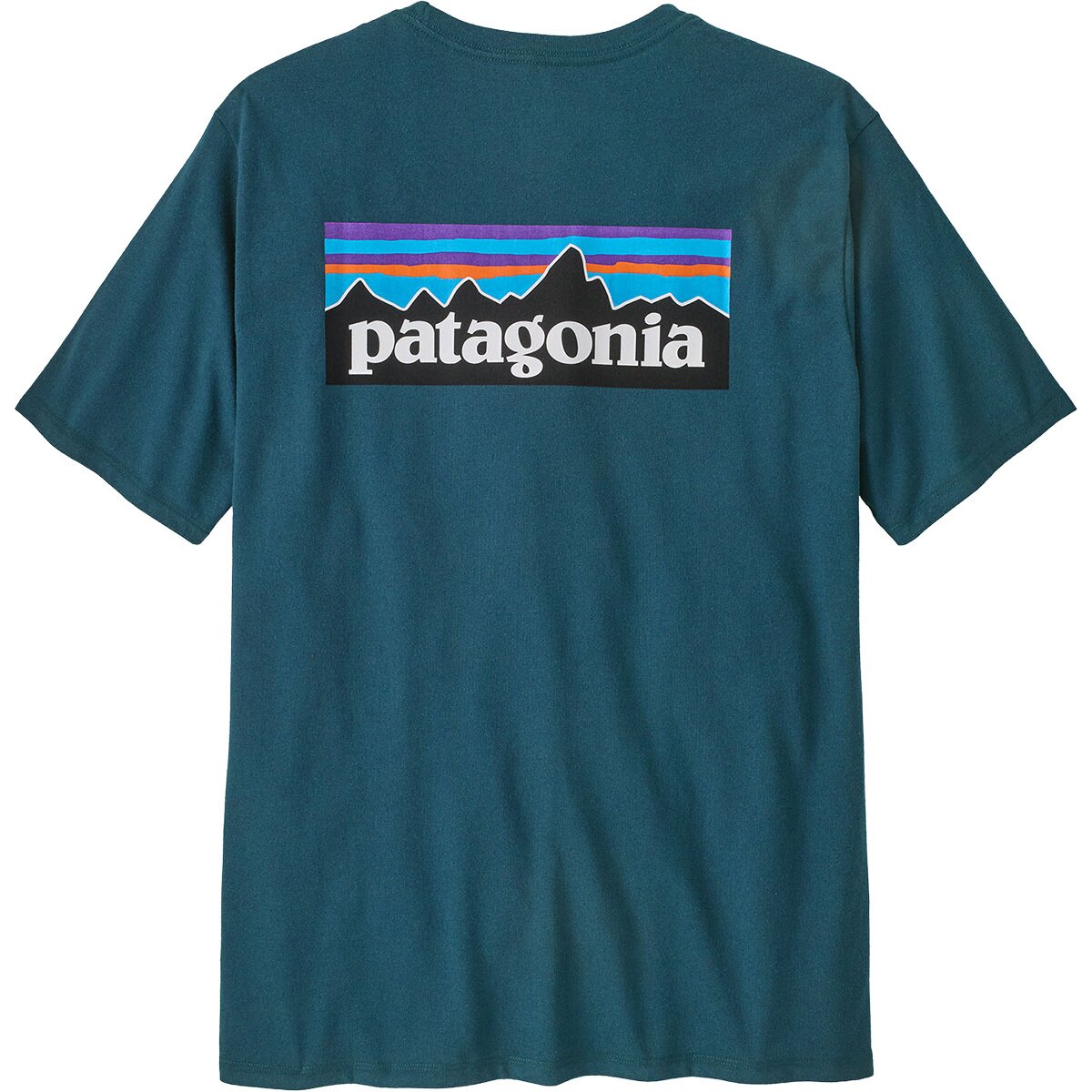 Image of Patagonia P-6 Logo Short-Sleeve Responsibili-T-Shirt - Men's Glacial Blue, XXL