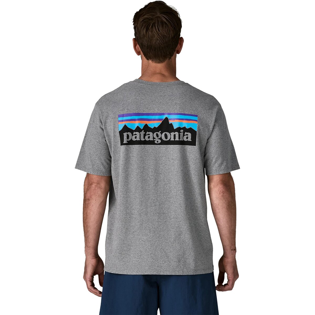 Image of Patagonia P-6 Logo Short-Sleeve Responsibili-T-Shirt - Men's Gravel Heather, L