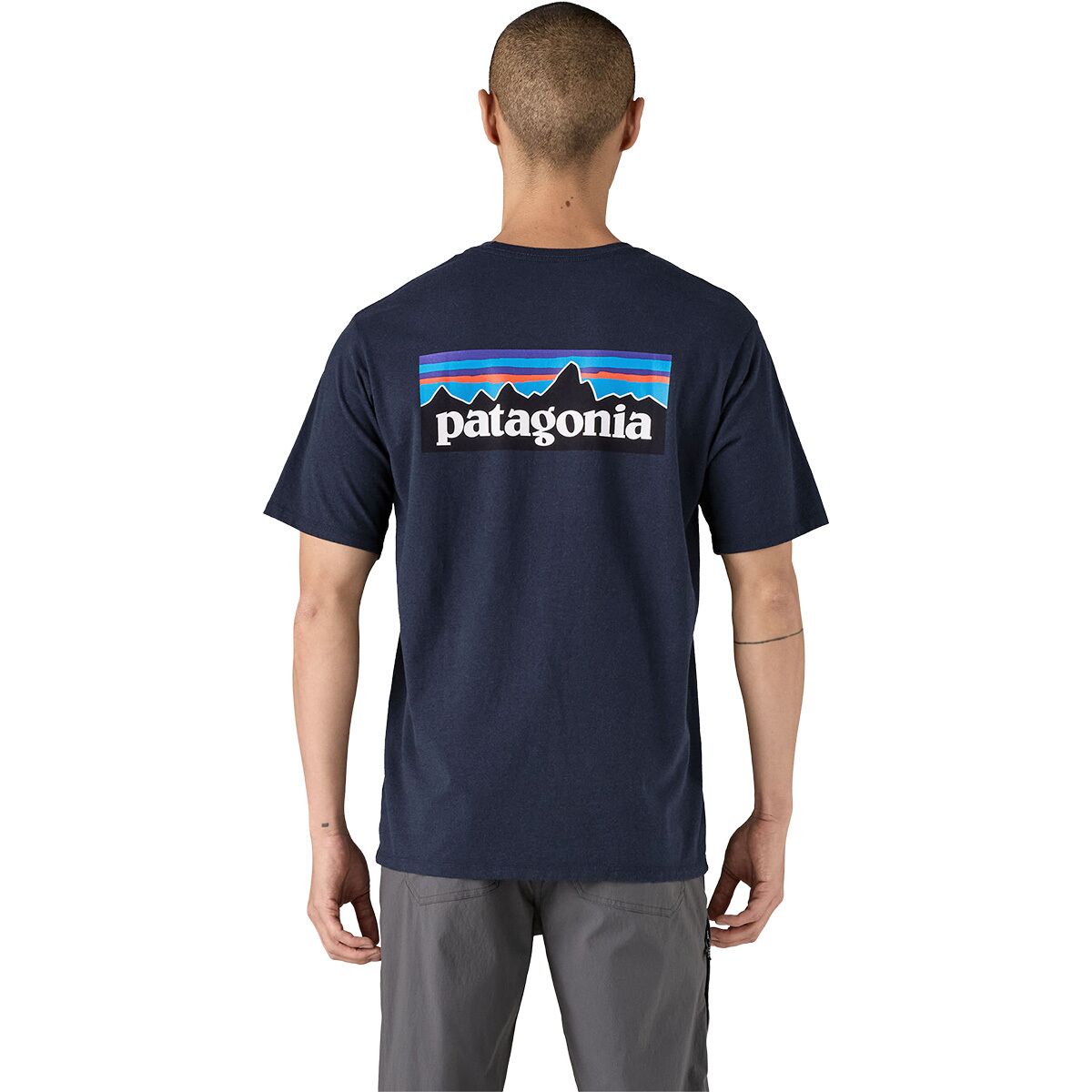 Image of Patagonia P-6 Logo Short-Sleeve Responsibili-T-Shirt - Men's New Navy, S