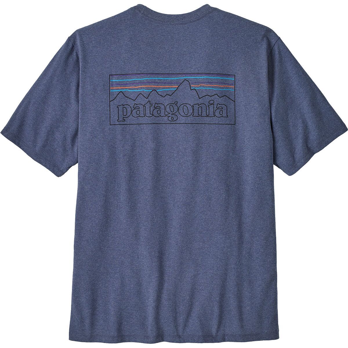 Image of Patagonia P-6 Logo Short-Sleeve Responsibili-T-Shirt - Men's P-6 Outline: Current Blue, S