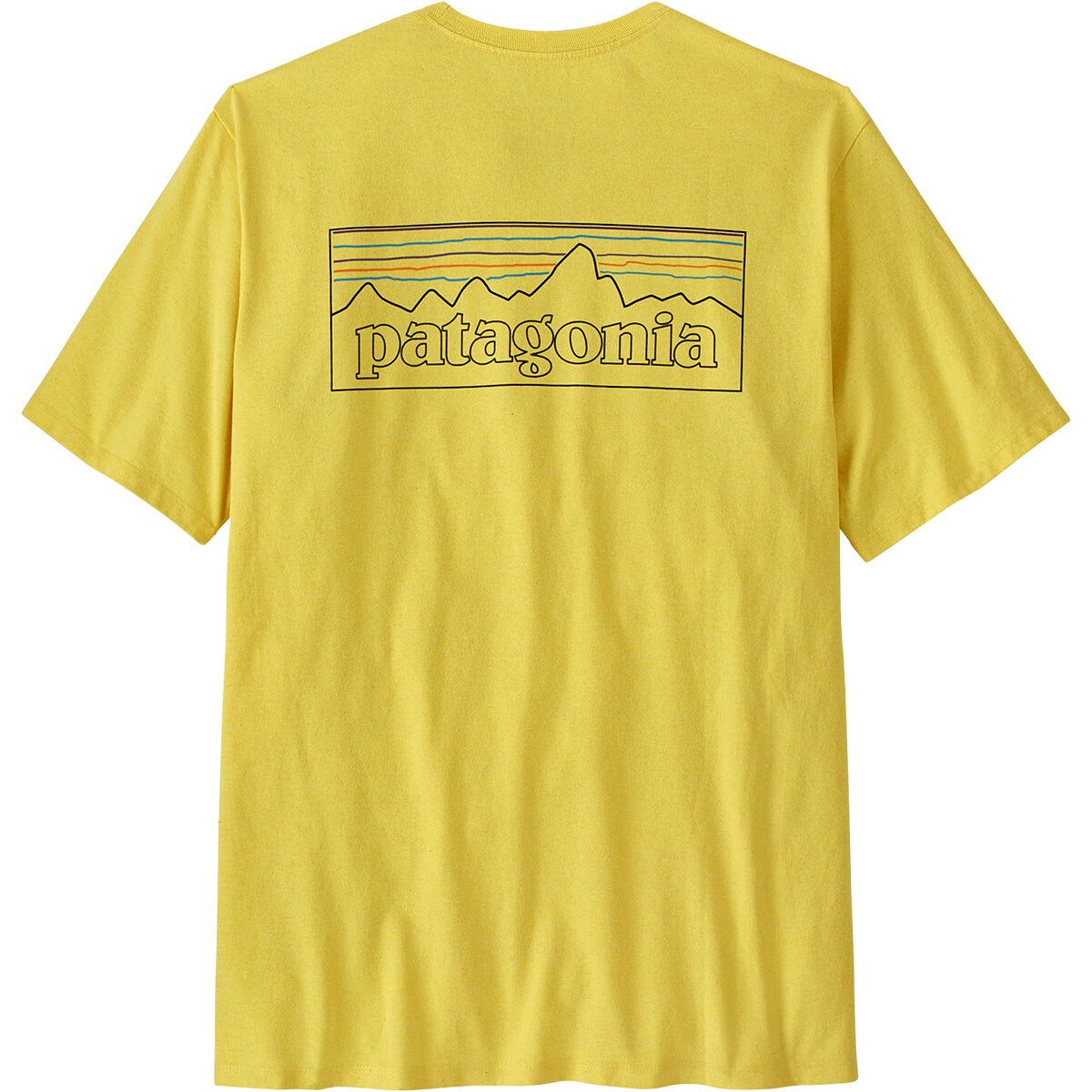 Image of Patagonia P-6 Logo Short-Sleeve Responsibili-T-Shirt - Men's P-6 Outline: Lemon Zest, S