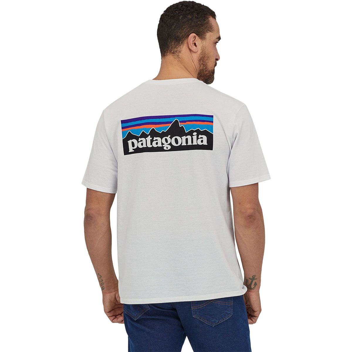Image of Patagonia P-6 Logo Short-Sleeve Responsibili-T-Shirt - Men's White, XXL