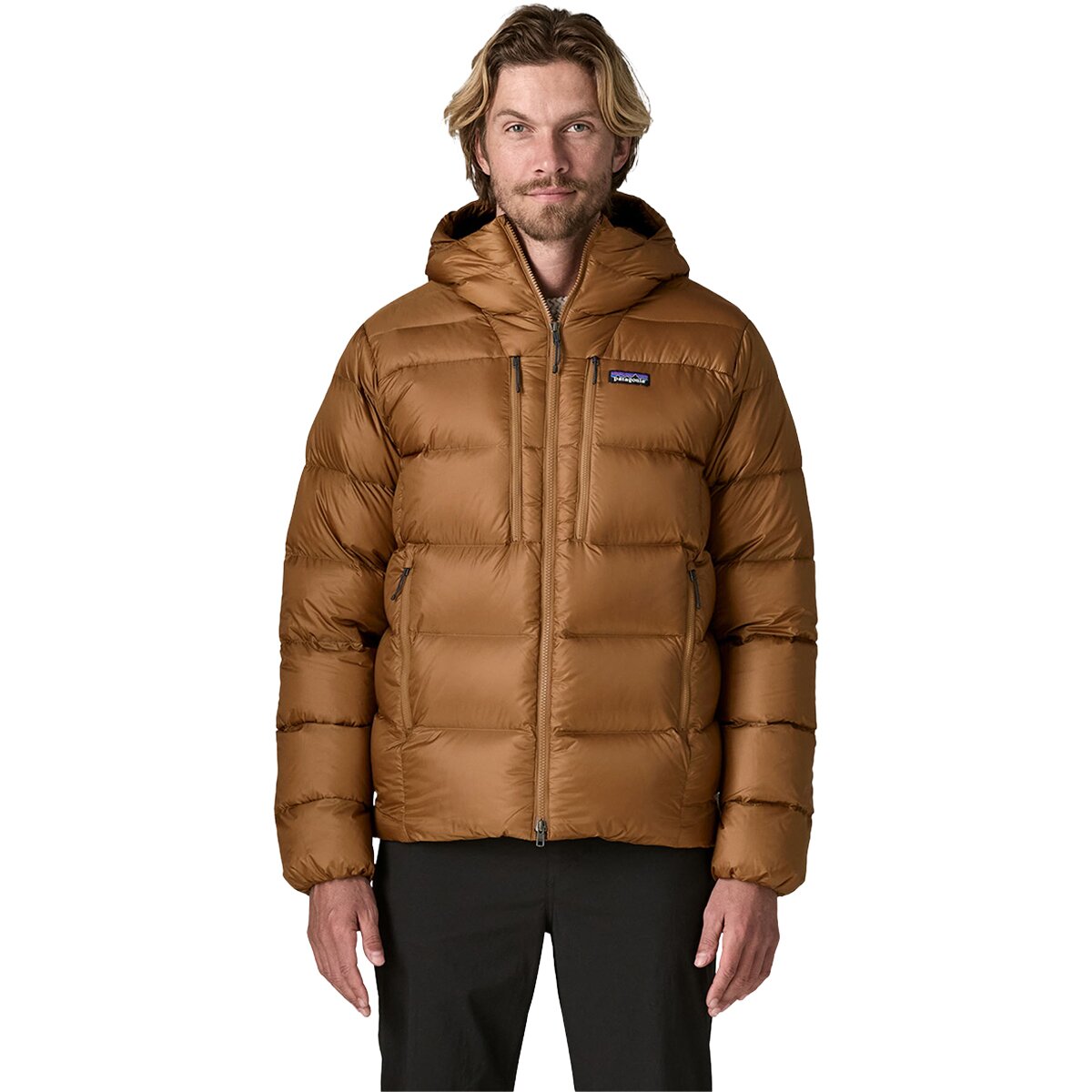 Image of Patagonia Fitz Roy Down Hooded Jacket - Men's Deer Brown, XL