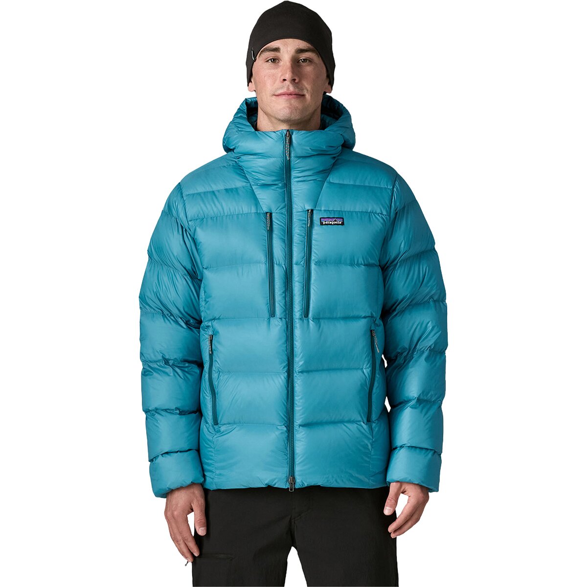 Image of Patagonia Fitz Roy Down Hooded Jacket - Men's Mako Blue, XXL
