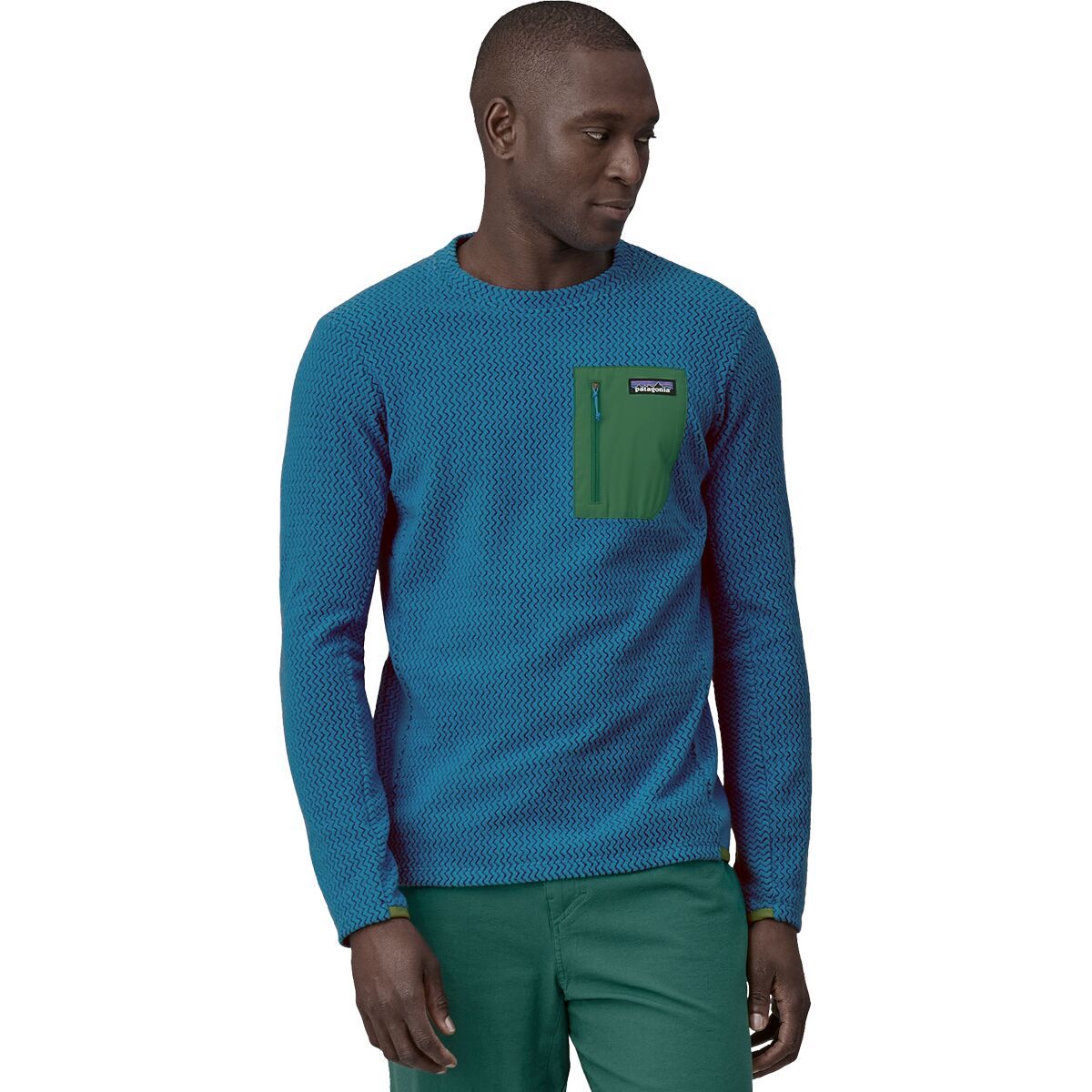 Patagonia R1 Air Crew Top - Men's Vessel Blue, XXL