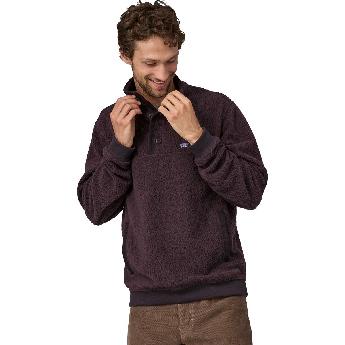 Patagonia men's shearling discount fleece button pullover