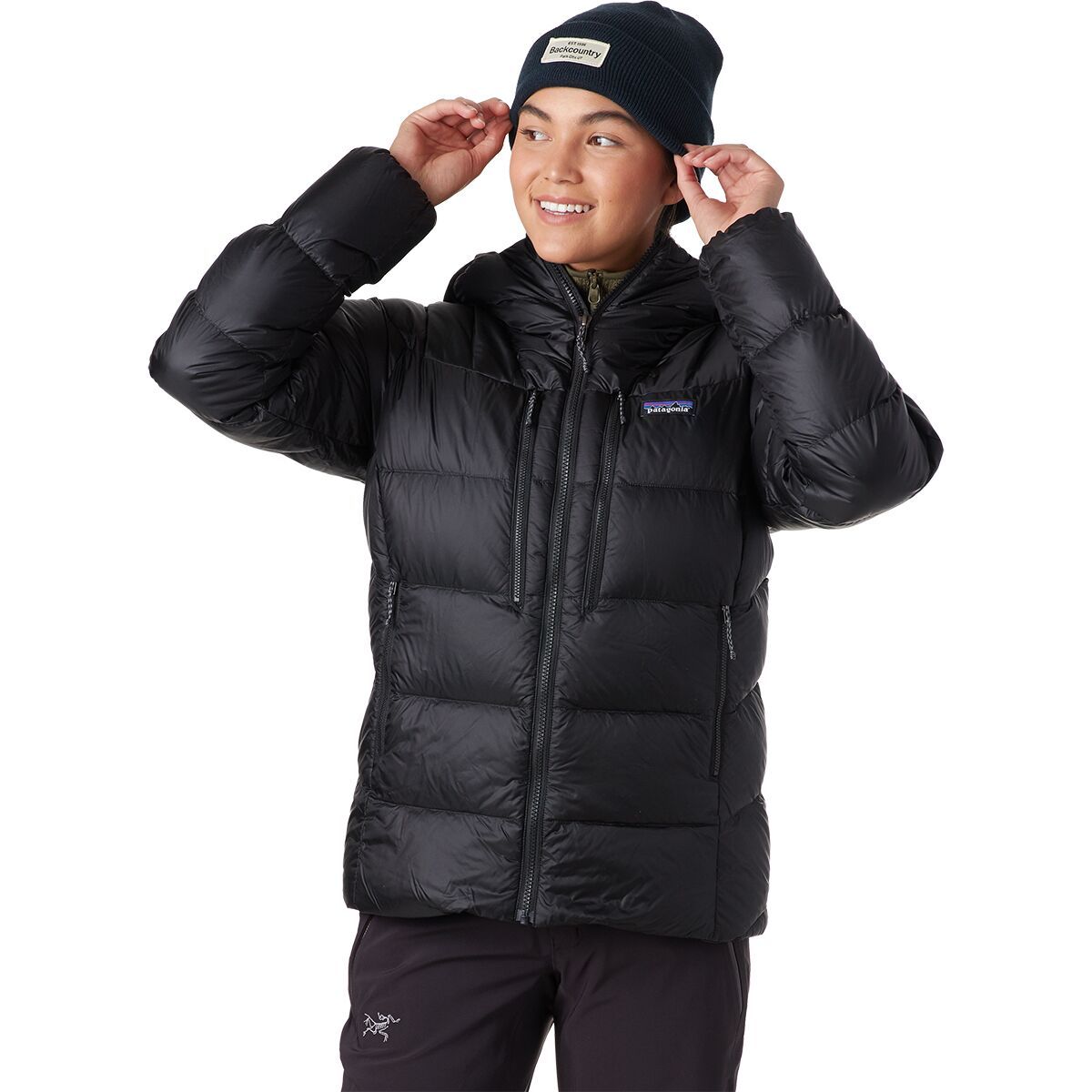 Patagonia Fitz Roy Down Hooded Jacket - Women's Black, L