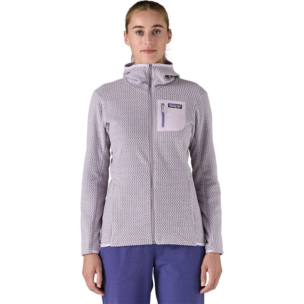 Image of Patagonia R1 Air Full-Zip Hoodie - Women's Foxglove Purple, XXS