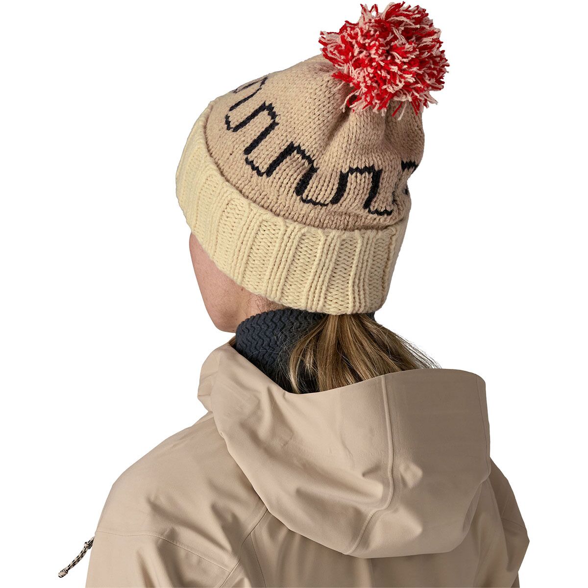 B55 Patagonia Unisex Yellow Lined Cuffed Snowbelle Beanie Wool Blend Pom Winter Snowbelle Beanie – Native Summit Adventure Outfitters main image 2