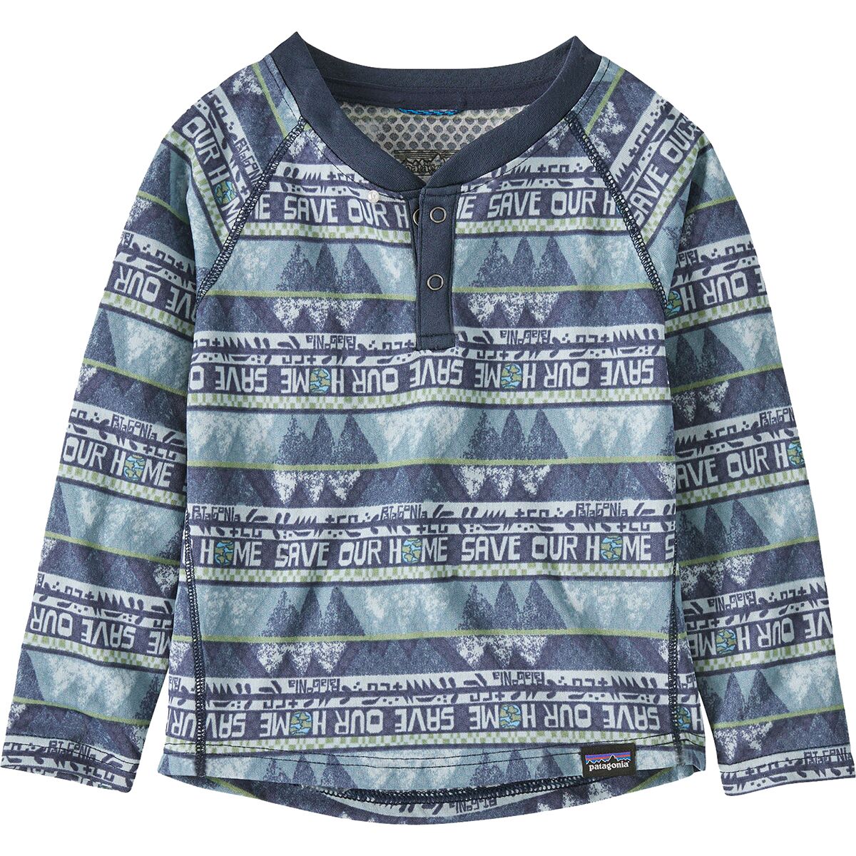 Patagonia Capilene Midweight Henley - Toddler Boys' Home: Dolomite Blue