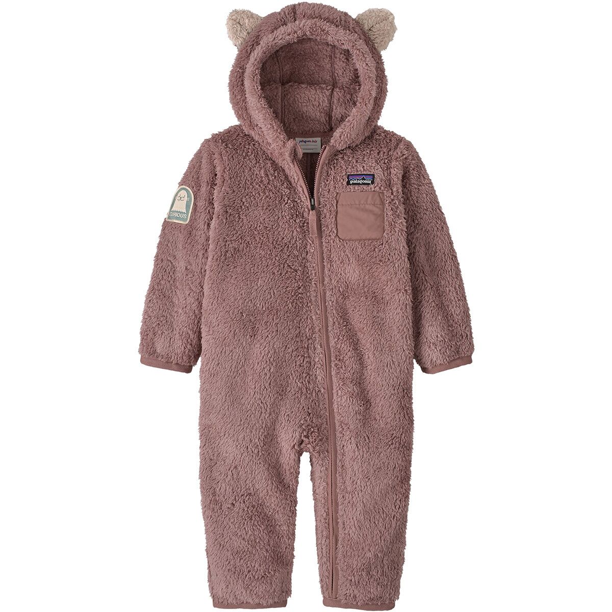 Image of Patagonia Furry Friends Bunting - Infants' Curious Seal Patch/Moonrise Taupe, 12M