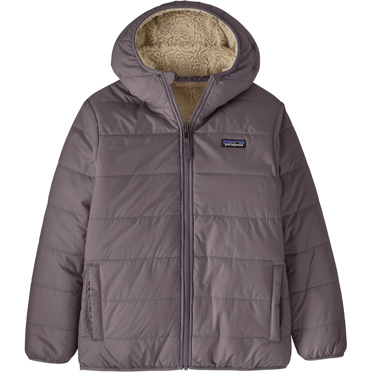Image of Patagonia Reversible Ready Freddy Hooded Jacket - Boys' May Grey, L