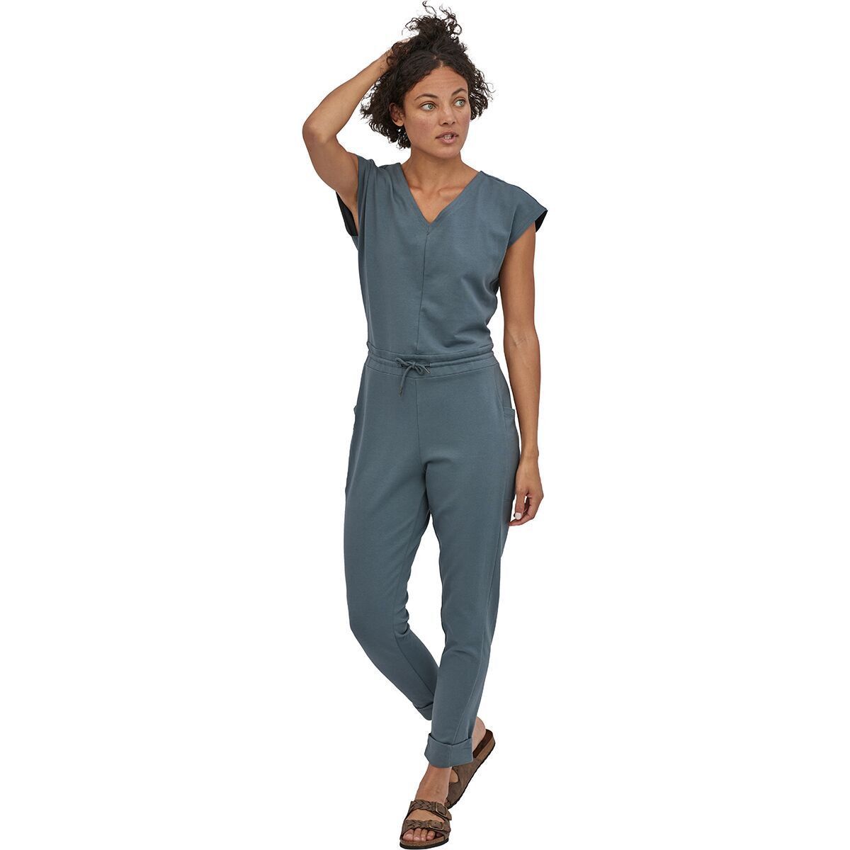 Patagonia Organic Cotton Roaming Jumpsuit - Women's Plume Grey, XS