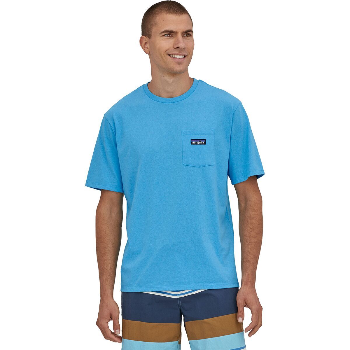 Patagonia P-6 Label Pocket Responsibili-T-Shirt - Men's Lago Blue, XS
