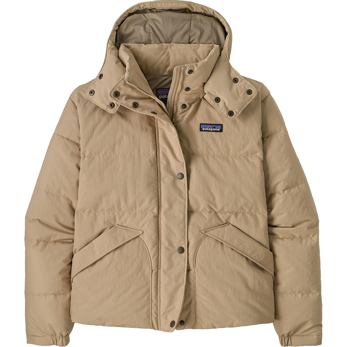 Image of Patagonia Downdrift Jacket - Women's Oar Tan w/Seabird Grey, XL