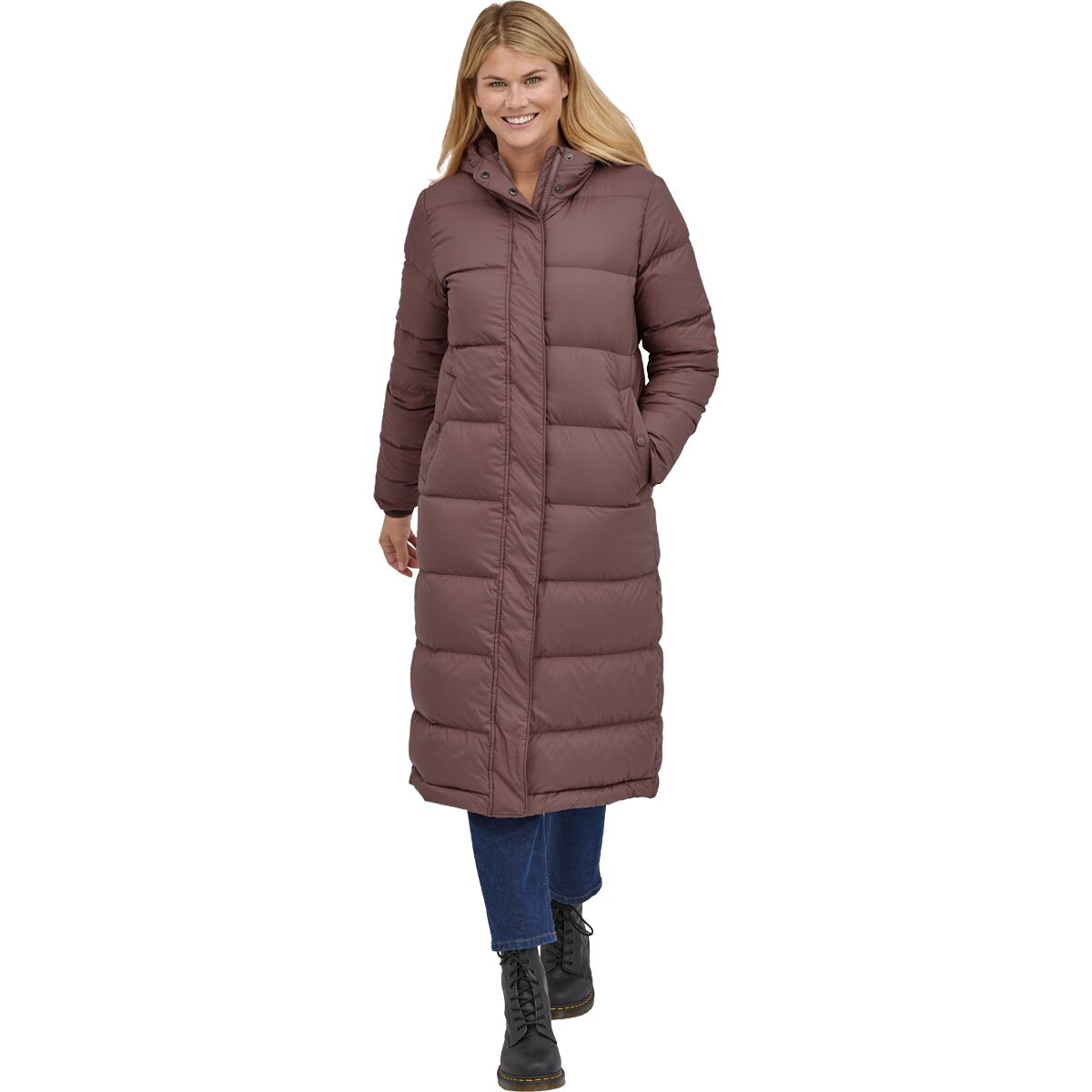 silent long down parka women's