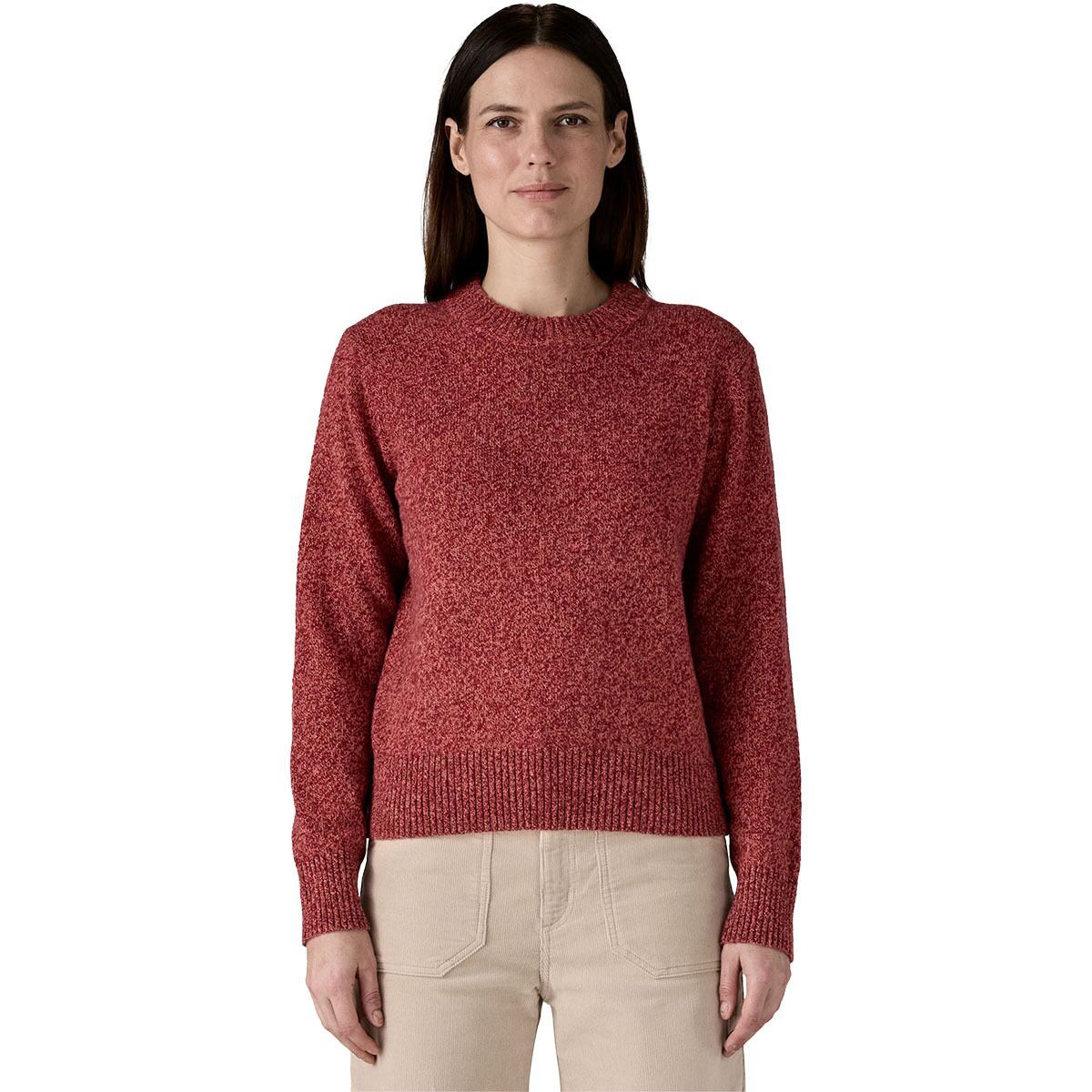 Image of Patagonia Recycled Wool Crewneck Sweater - Women's Dappled: Dark Ruby, M