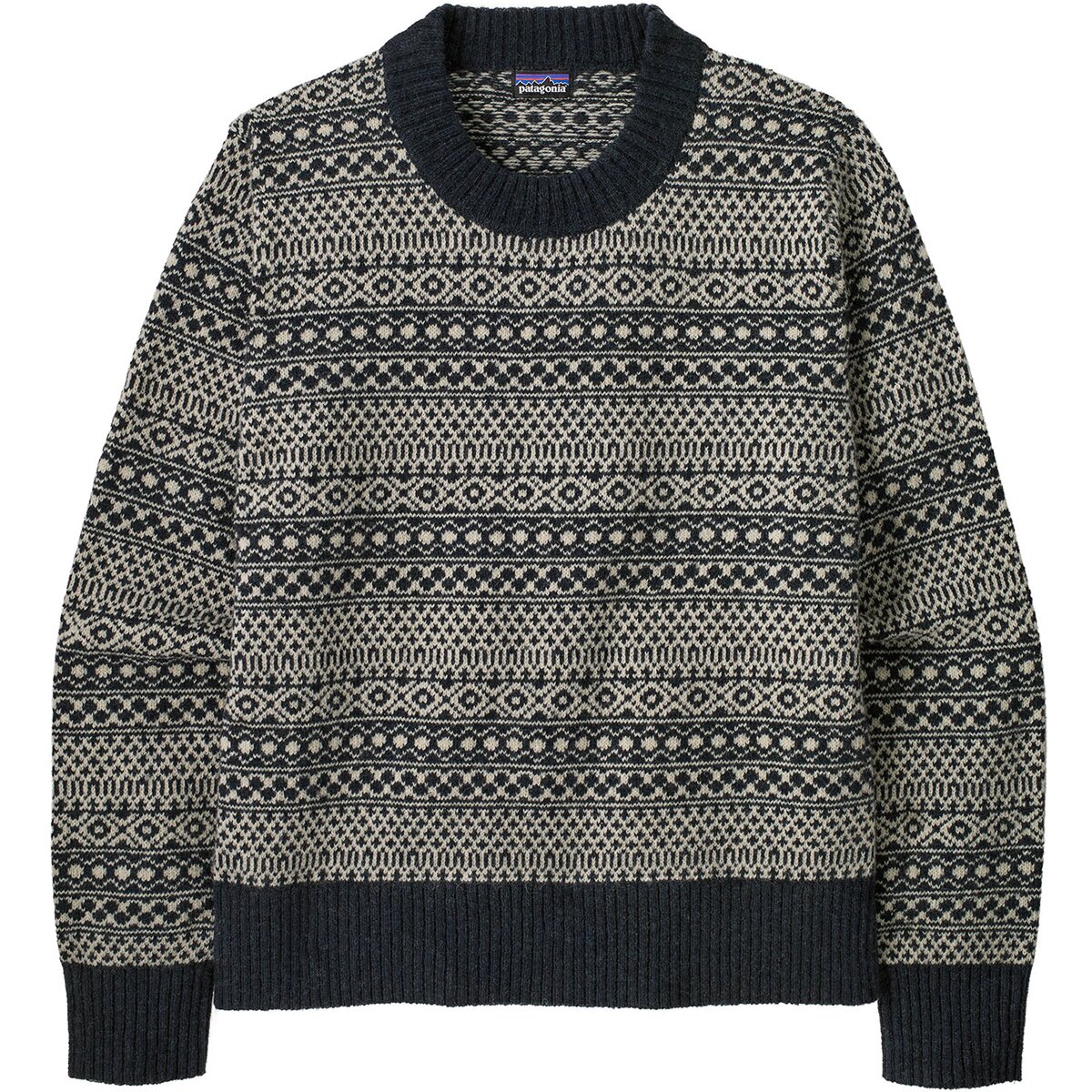 Image of Patagonia Recycled Wool Crewneck Sweater - Women's Fireside/Sunken Blue, M