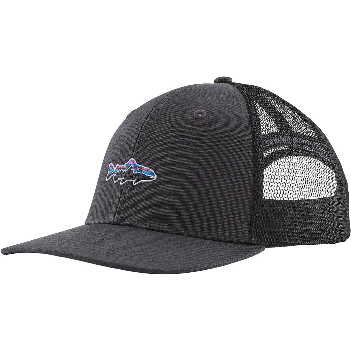 Image of Patagonia Take a Stand Trucker Hat Stand Up Trout: Ink Black, One Size