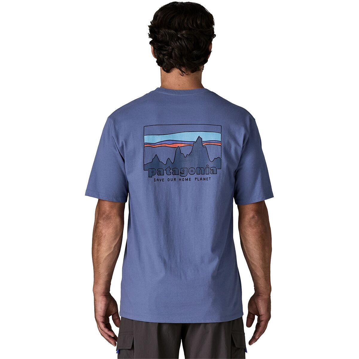 Image of Patagonia 73 Skyline Regenerative Organic Pilot Cotton T-Shirt - Men's Current Blue, M