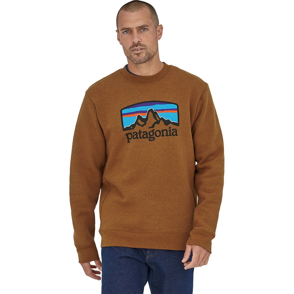 Patagonia Fitz Roy Horizons Uprisal Crew Sweatshirt - Men's Bear Brown, XXL