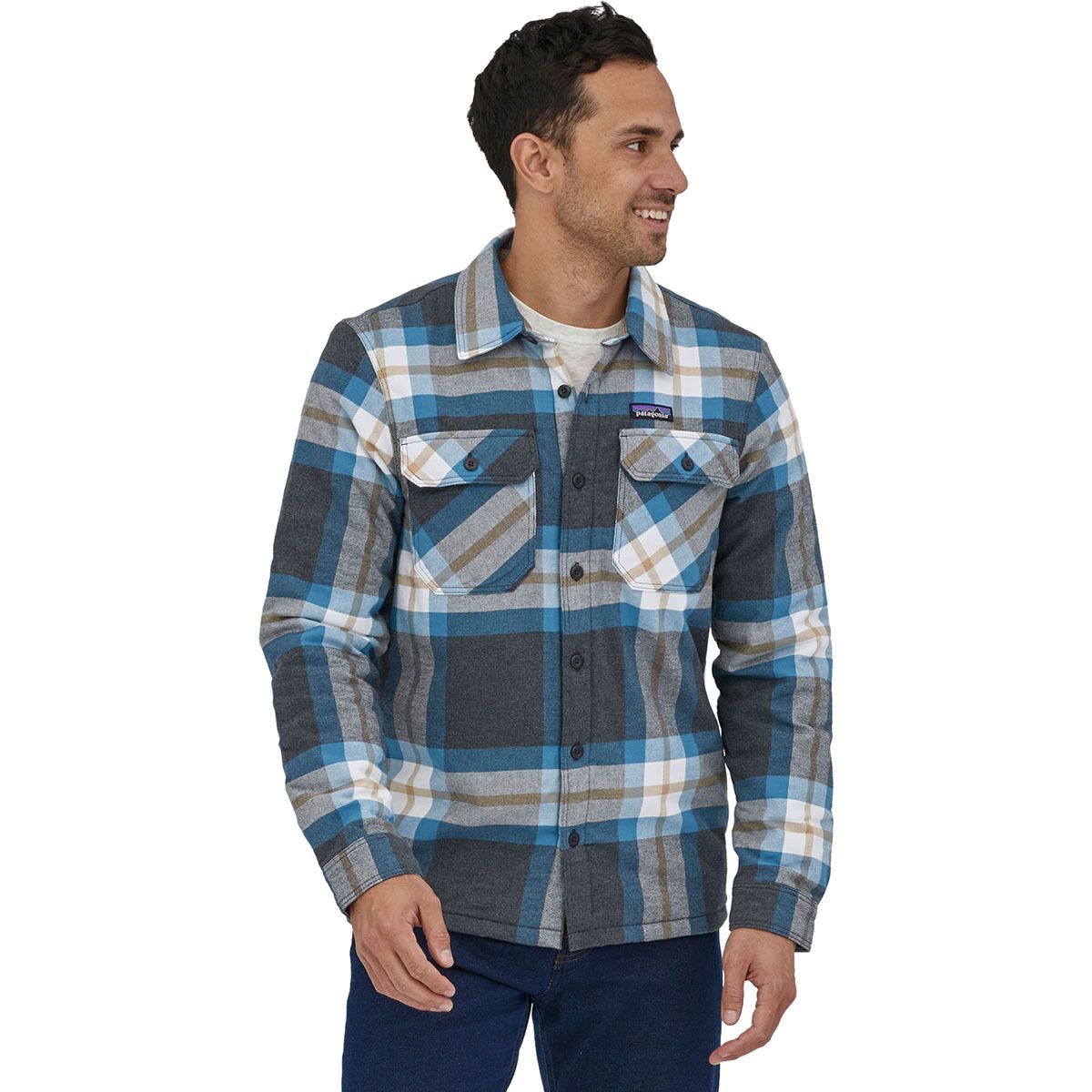 Insulated Organic Cotton Fjord Flannel Shirt Men's Forestry Ink