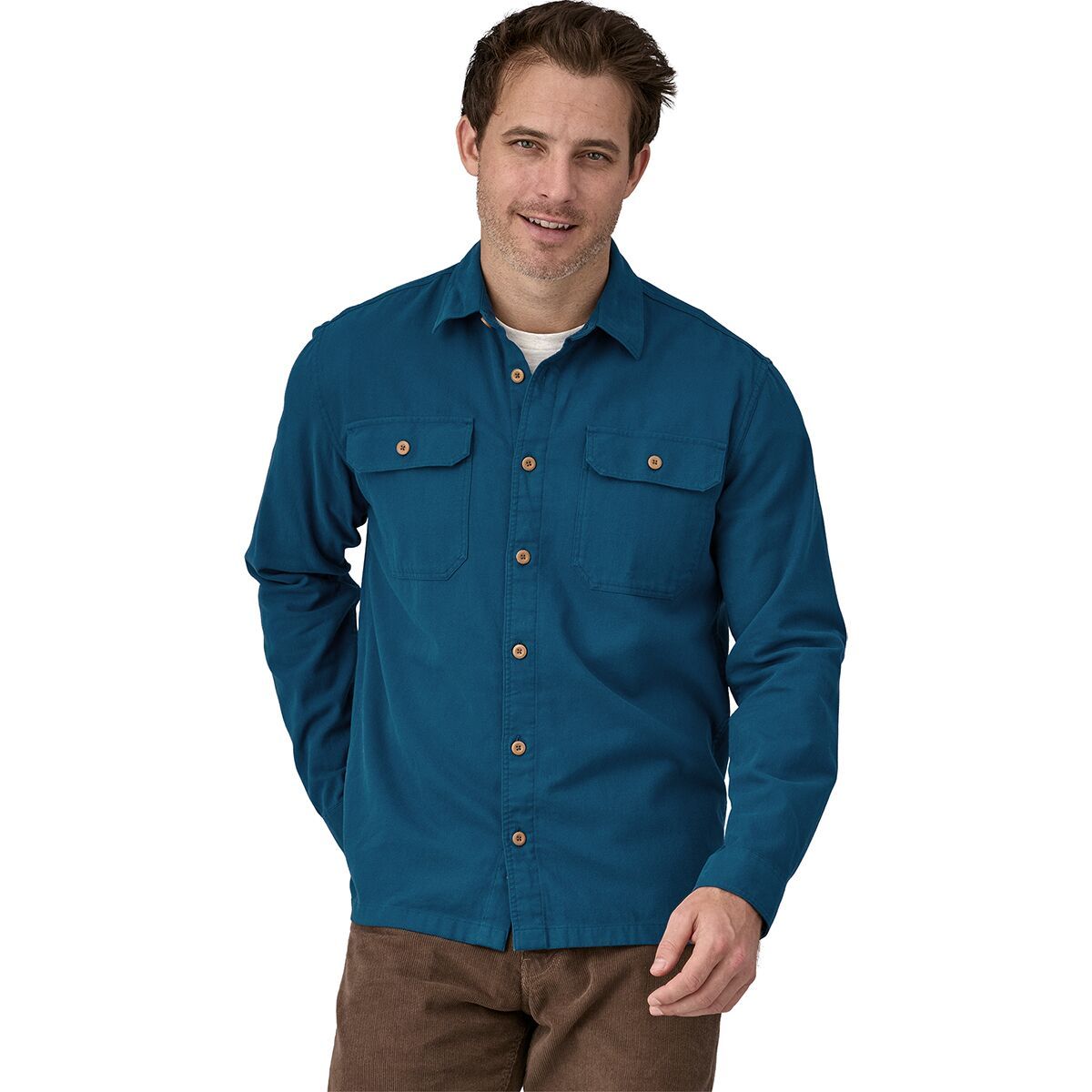 Patagonia Organic Cotton MW Long-Sleeve Fjord Flannel Shirt - Men's Lagom Blue, M