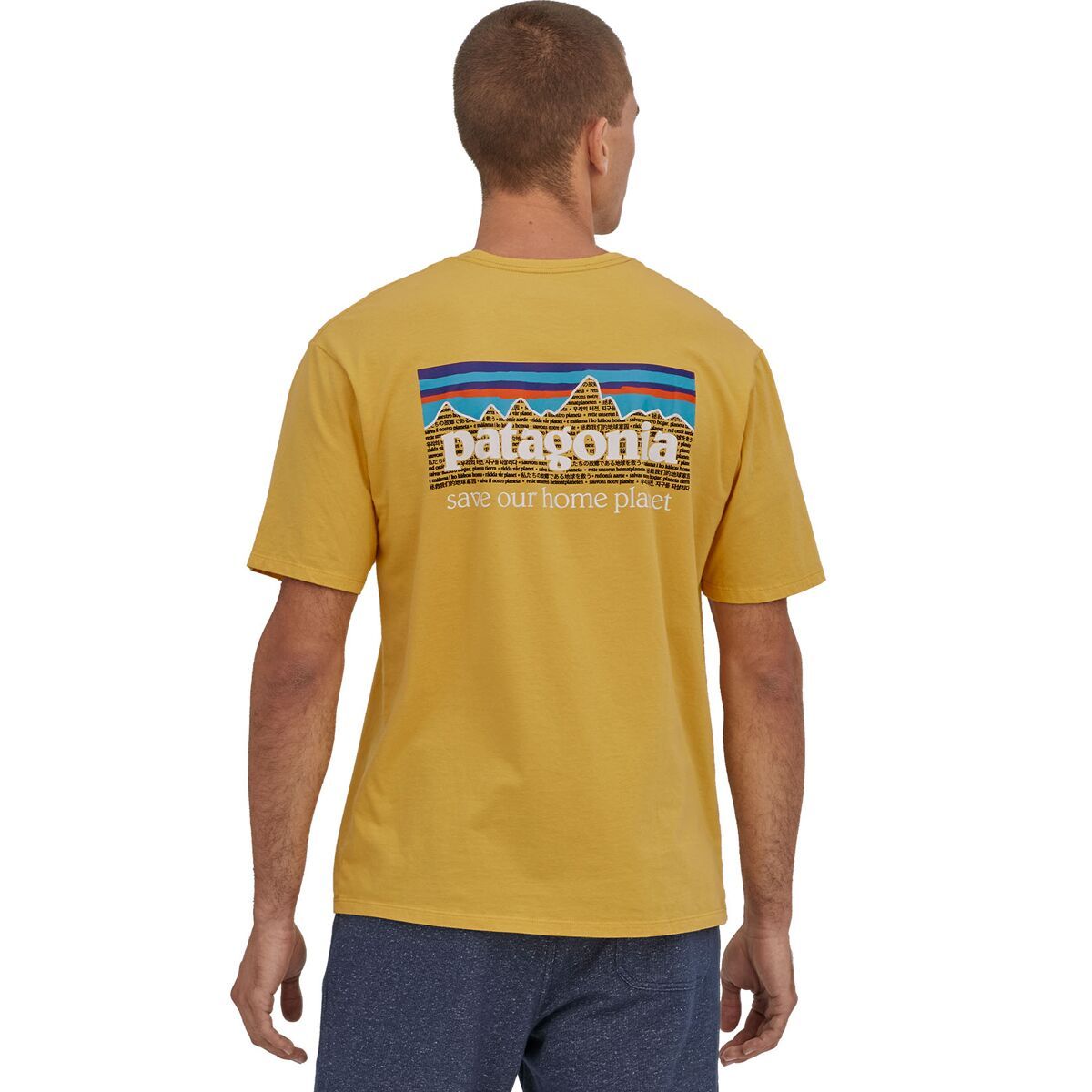 Backcountry Patagonia P-6 Mission Organic T-Shirt - Men's Surfboard Yellow, S