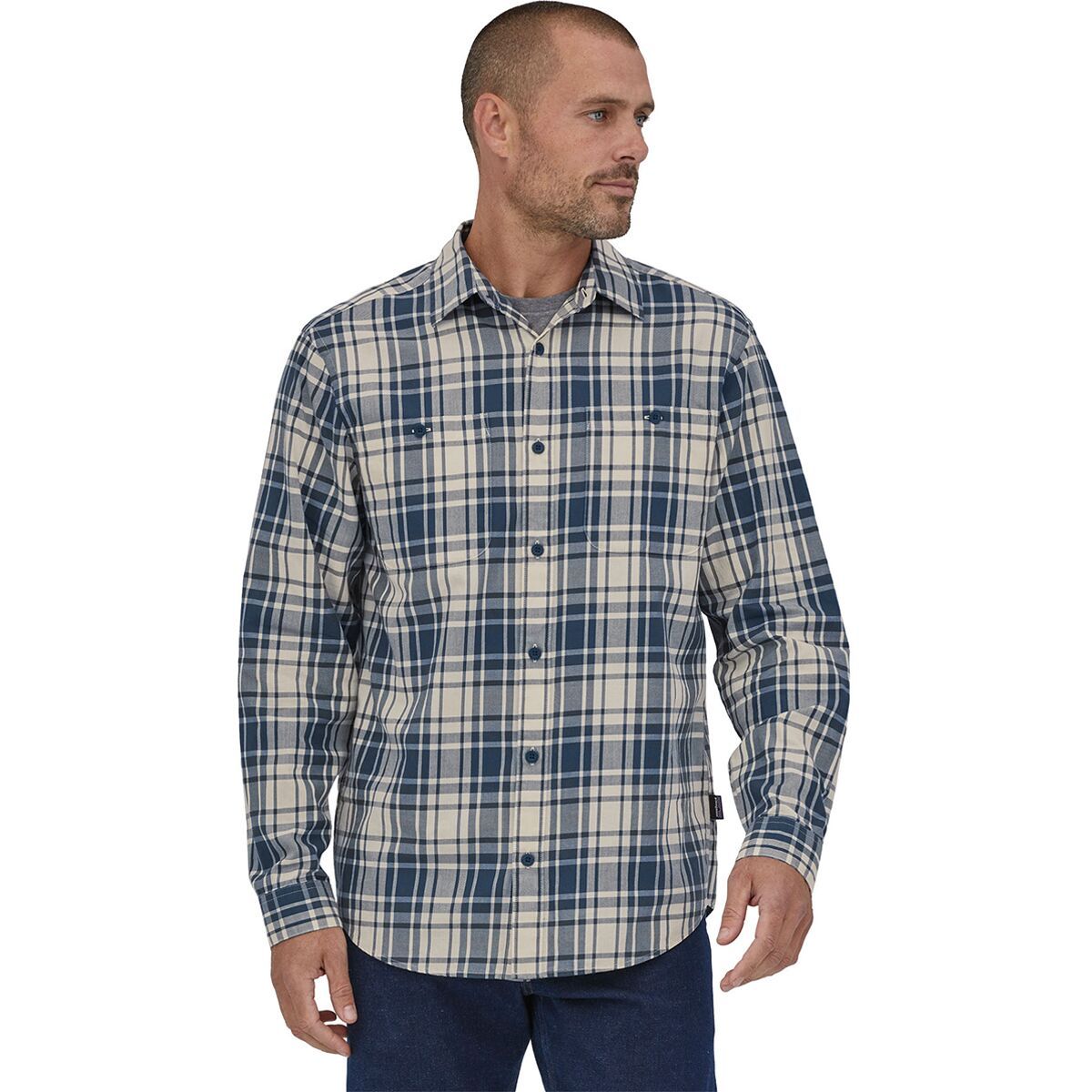 Patagonia Pima Cotton Long-Sleeve Shirt - Men's Monad: Tidepool Blue, S