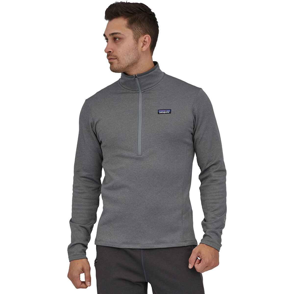 Patagonia R1 Daily Zip-Neck Top - Men's Noble Grey - Salt Grey X-Dye, L