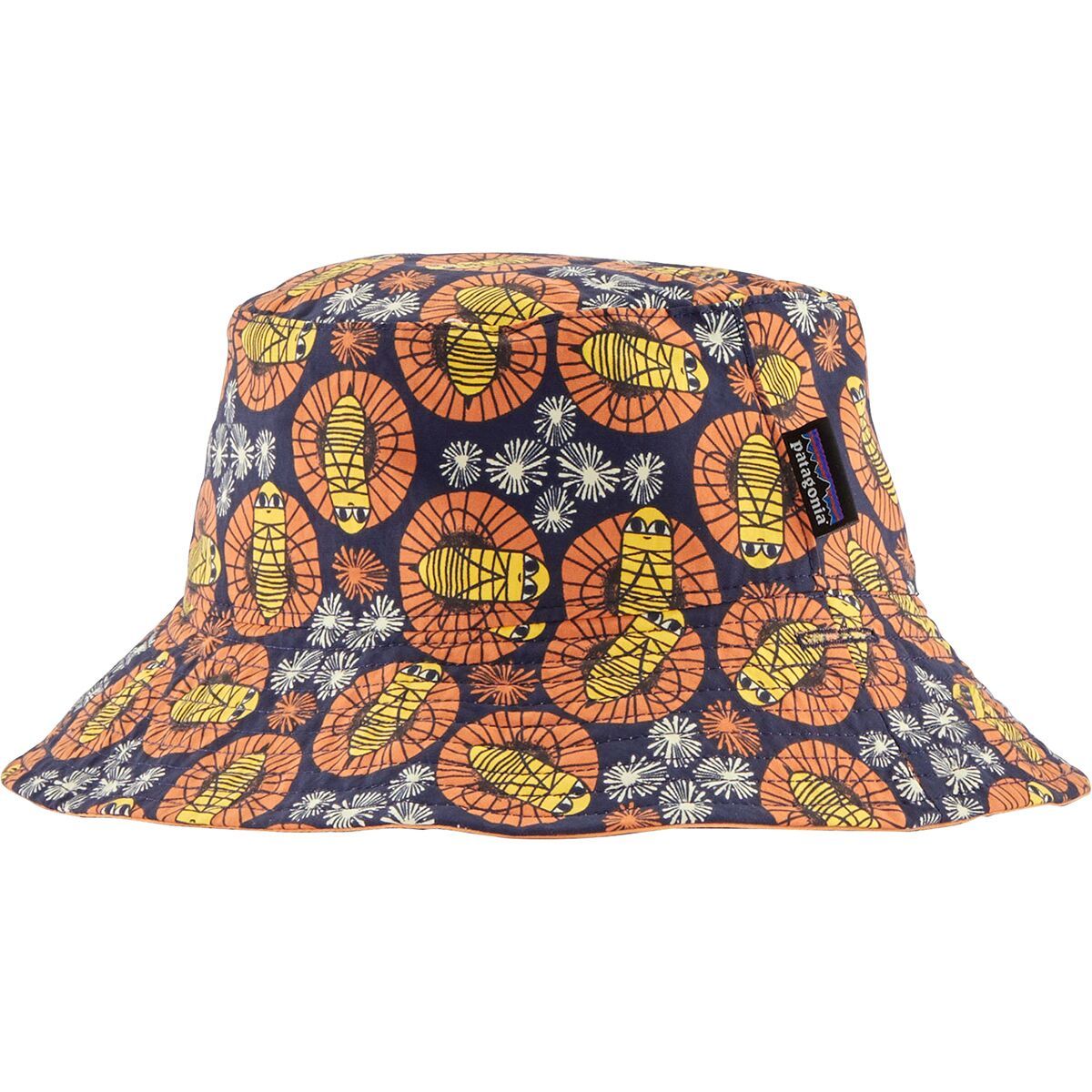 Image of Patagonia Baby Sun Bucket Hat - Kids' Bee You: New Navy, 12M