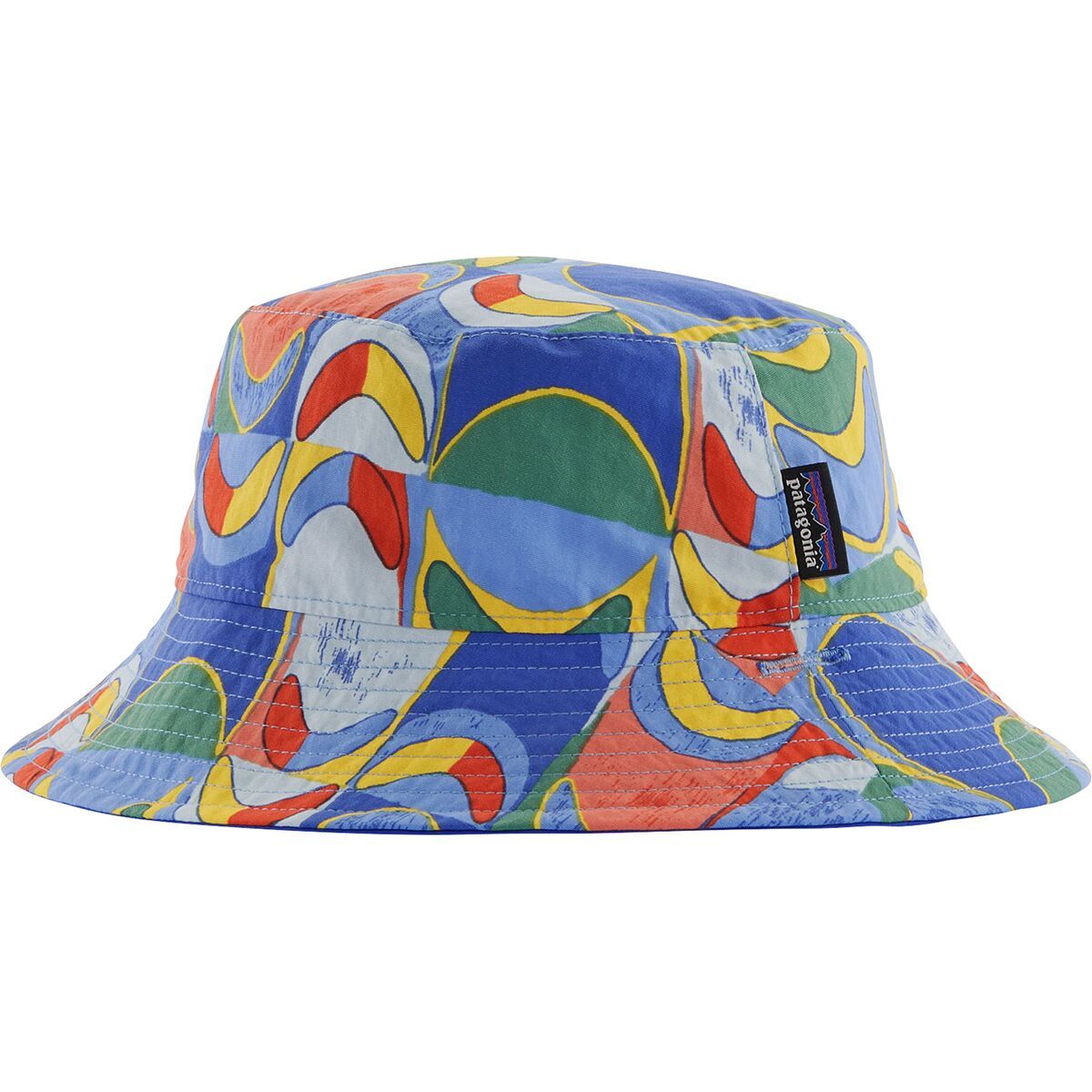 Image of Patagonia Baby Sun Bucket Hat - Kids' Swallowtail Geo: Eddy Blue, 6M