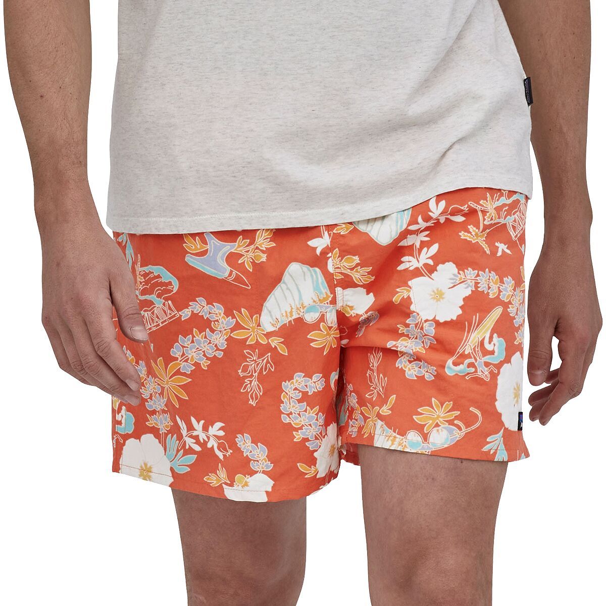Patagonia Baggies 5in Short - Men's Climb Hike Surf/Tigerlily Orange, XL