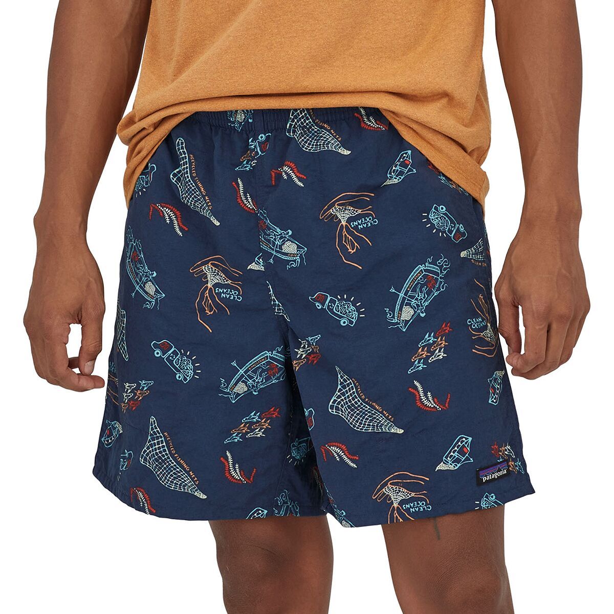 Patagonia Baggies 7in Short - Men's Clean Currents/Tidepool Blue, XS