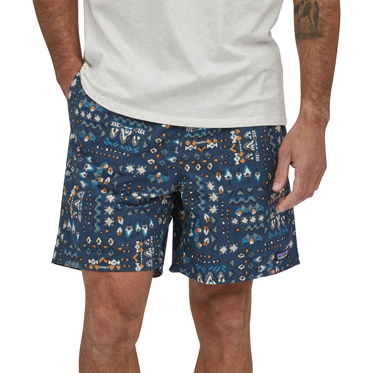 Patagonia Baggies 7in Short - Men's Wandering Woods: Tidepool Blue, L