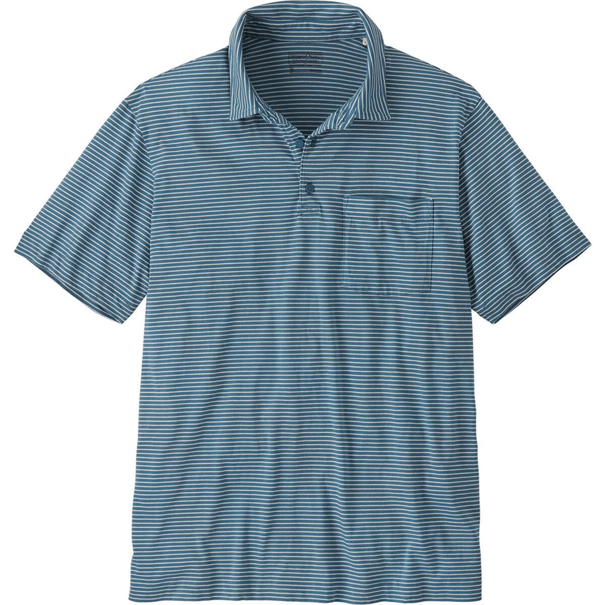 Image of Patagonia Organic Cotton Lightweight Polo - Men's Seashore: Still Blue, M