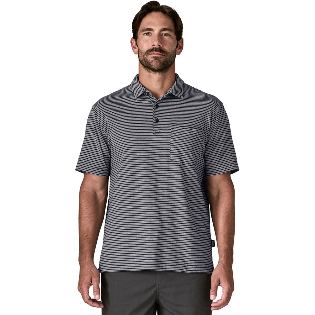 Image of Patagonia Organic Cotton Lightweight Polo - Men's Twin Rope: New Navy, XXL