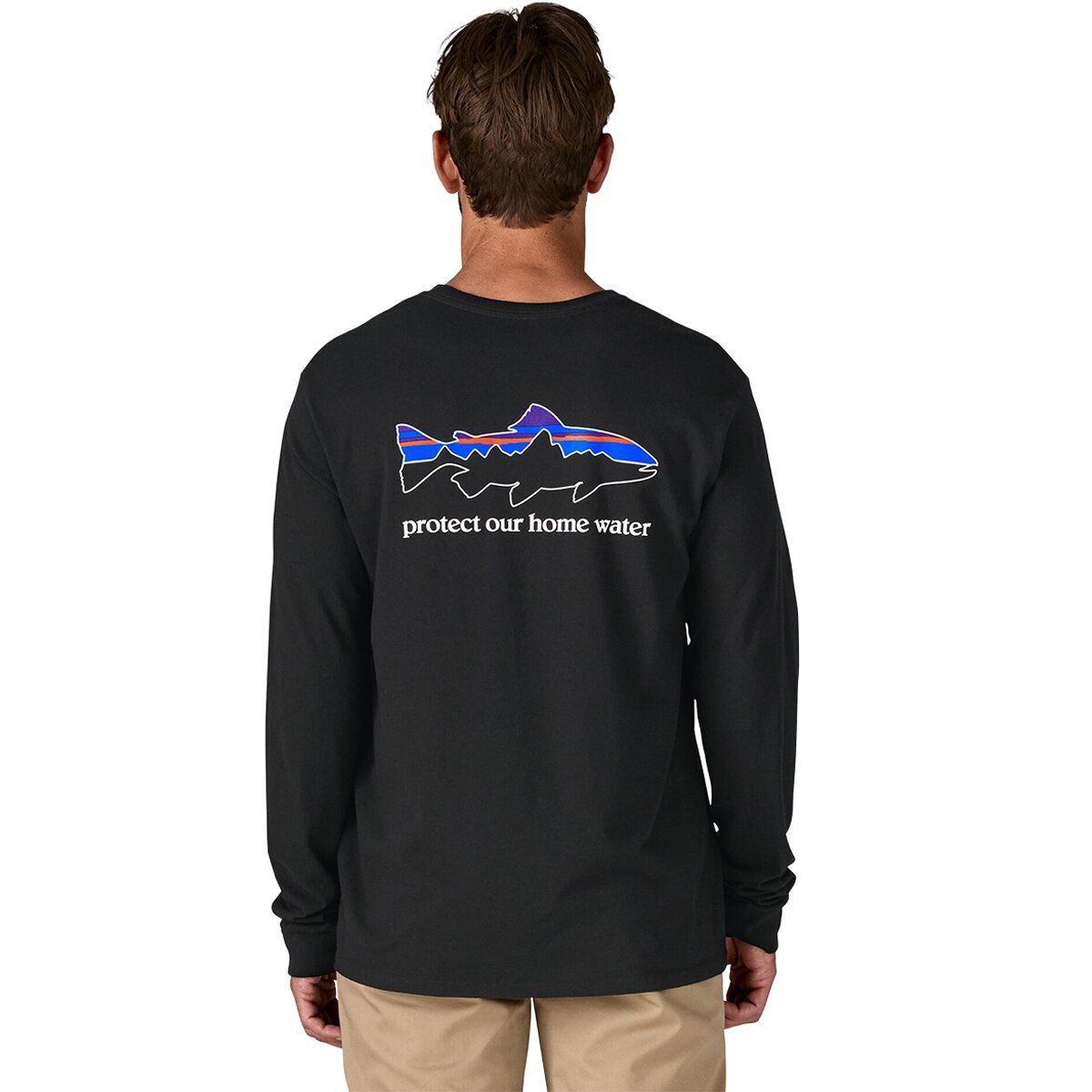Image of Patagonia Home Water Trout Long-Sleeve Responsibili-Tee - Men's Black, XL