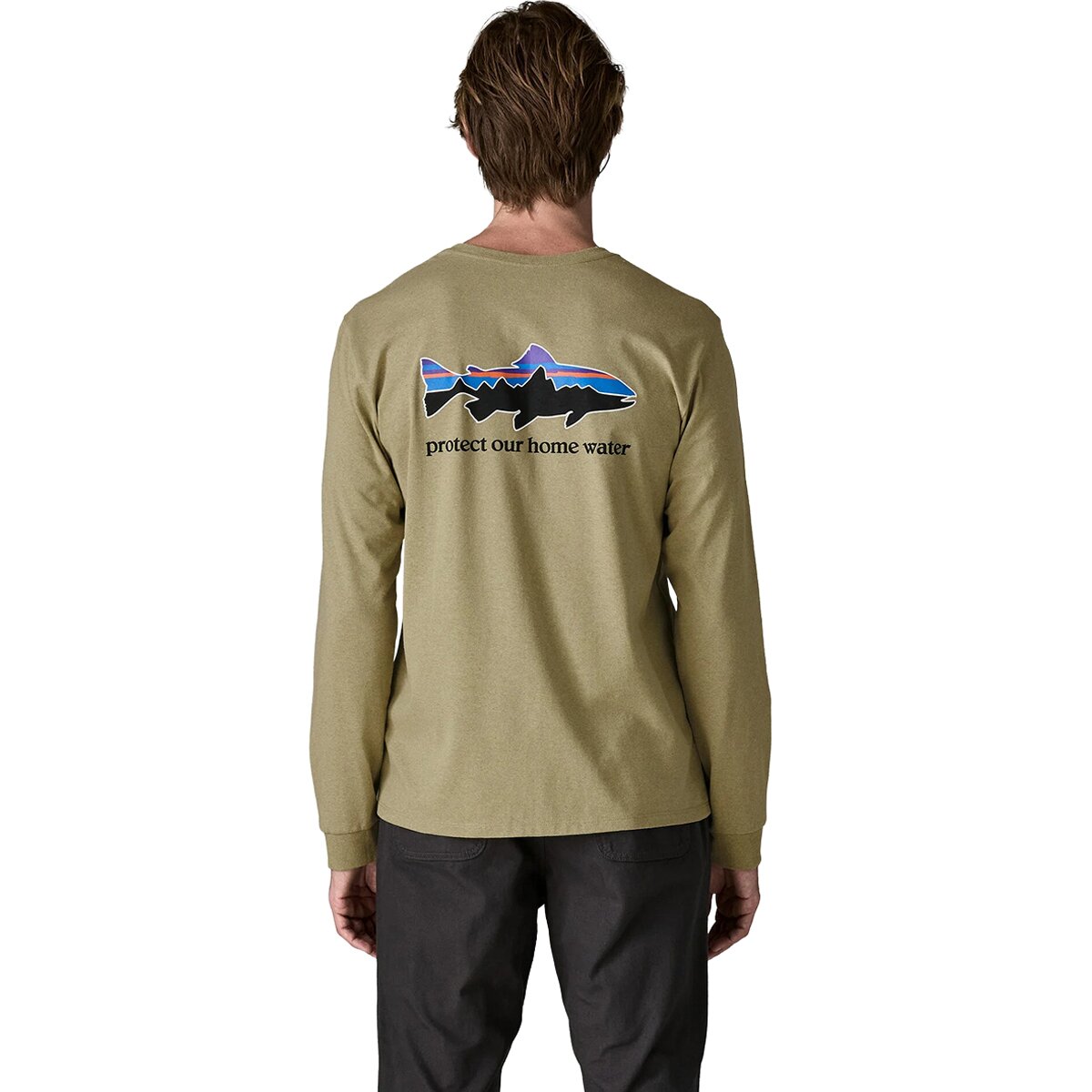Image of Patagonia Home Water Trout Long-Sleeve Responsibili-Tee - Men's Gumtree Green, S