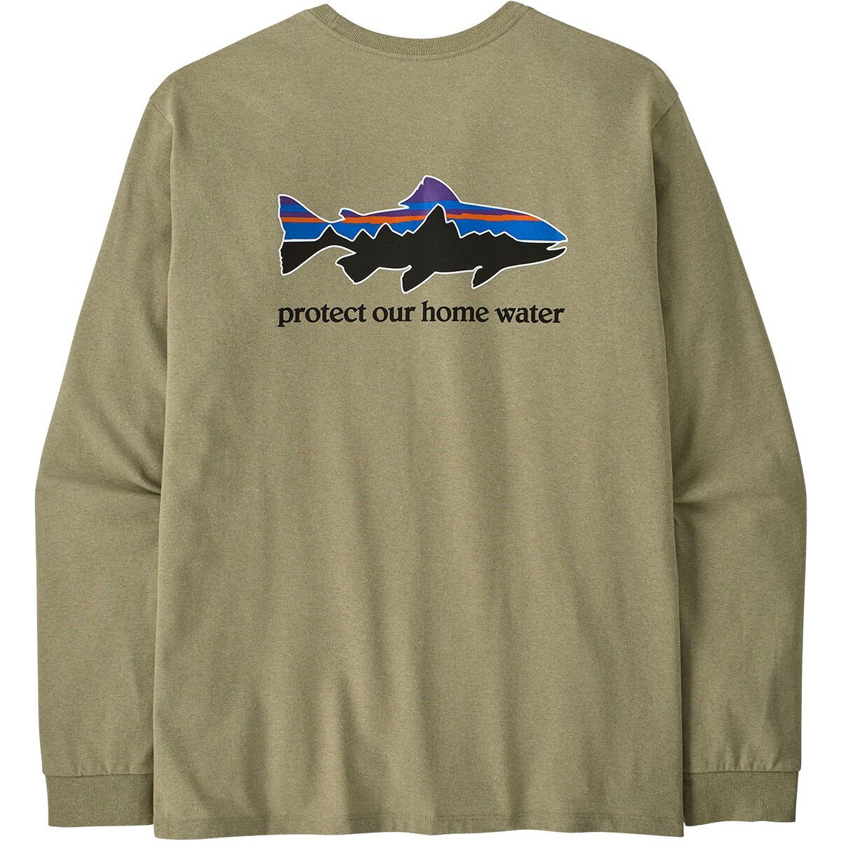 Image of Patagonia Home Water Trout Long-Sleeve Responsibili-Tee - Men's Gumtree Green, XL
