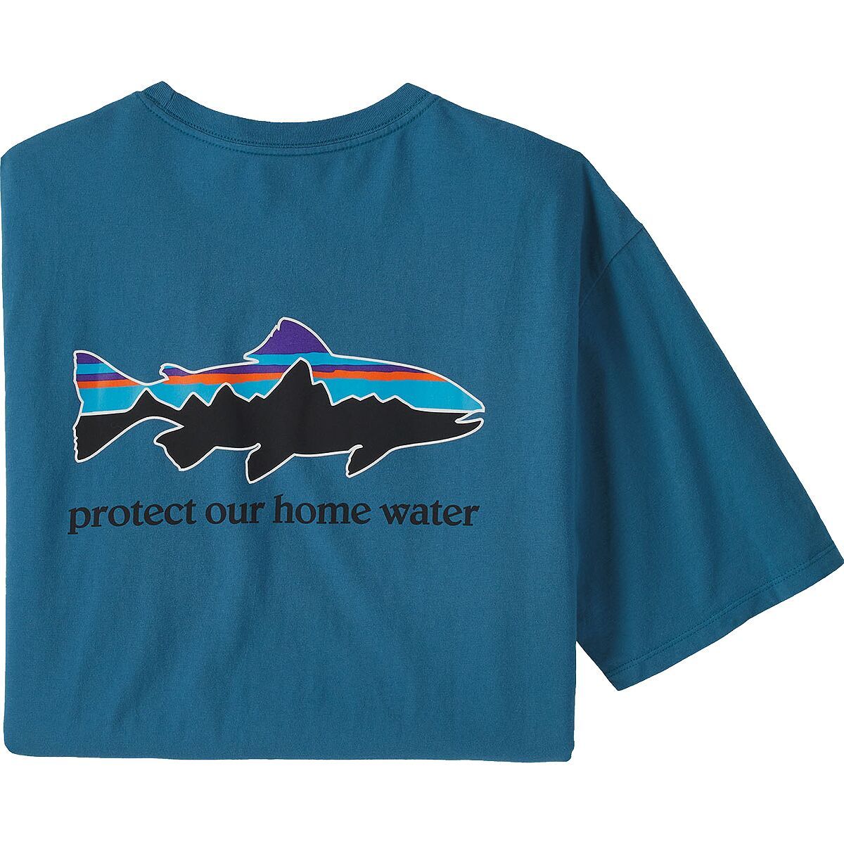 Patagonia Home Water Trout Organic T-Shirt - Men's Wavy Blue, XL
