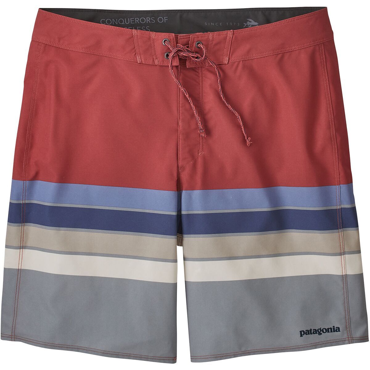Patagonia Stretch Hydropeak 18in Boardshort - Men's Santa Cruz Stripe/Sumac Red, 36