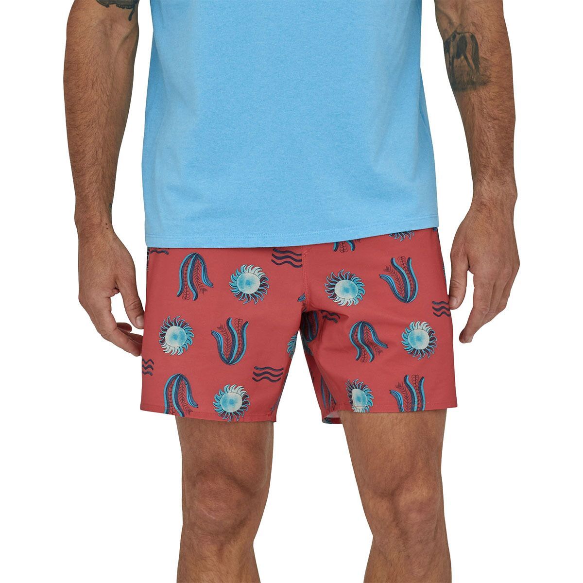 Patagonia Hydropeak Volley 16in Board Short - Men's Hobson Spaced/Sumac Red, XL