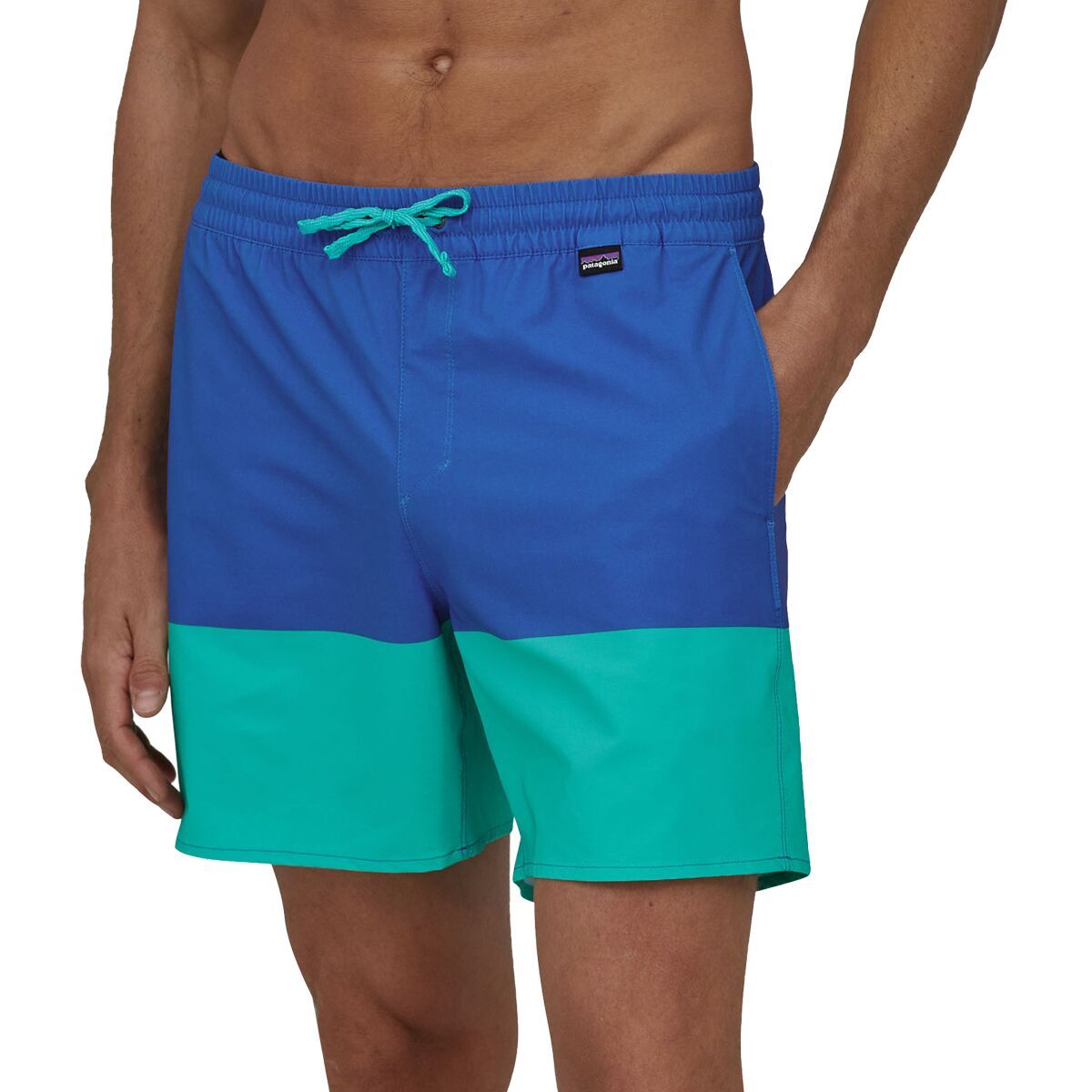 Patagonia Hydropeak Volley 16in Board Short - Men's Santa Cruz Block: Bayou Blue, XXL