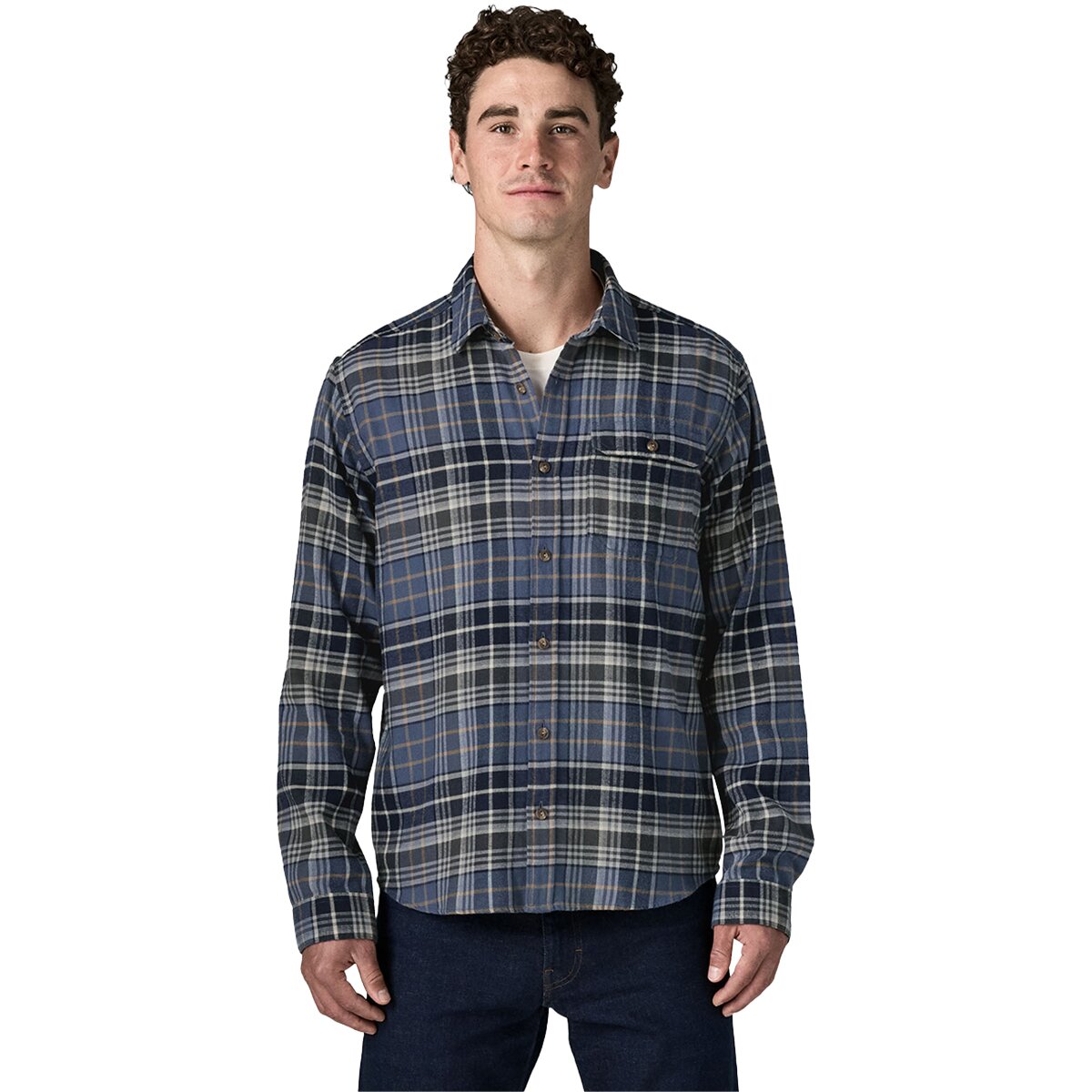 Image of Patagonia Long-Sleeve Cotton in Conversion Fjord Flannel Shirt - Men's Depth/New Navy, S