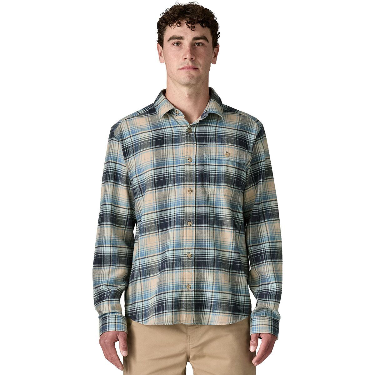 Image of Patagonia Long-Sleeve Cotton in Conversion Fjord Flannel Shirt - Men's Foggy: Virtually Blue, M