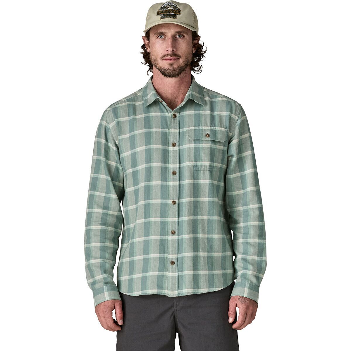 Image of Patagonia Long-Sleeve Cotton in Conversion Fjord Flannel Shirt - Men's Marine Layer: Blue Sage, L