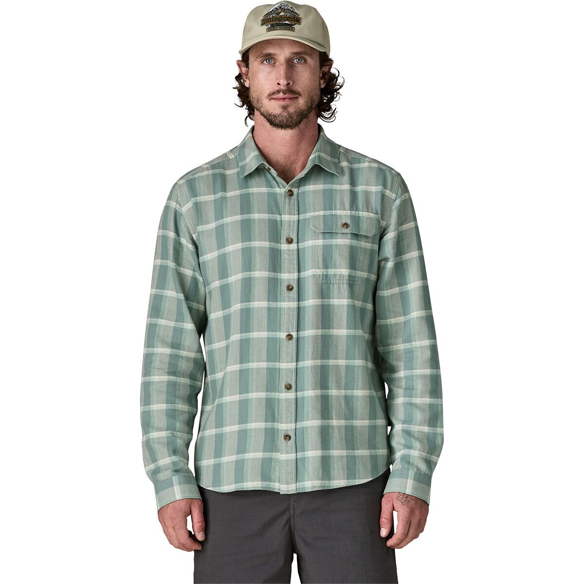 Image of Patagonia Long-Sleeve Cotton in Conversion Fjord Flannel Shirt - Men's Marine Layer: Blue Sage, XXL