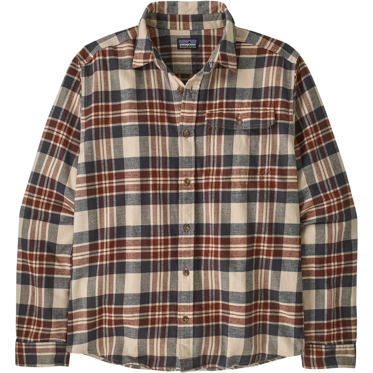 Image of Patagonia Long-Sleeve Cotton in Conversion Fjord Flannel Shirt - Men's Paw: Dried Vanilla, XXL