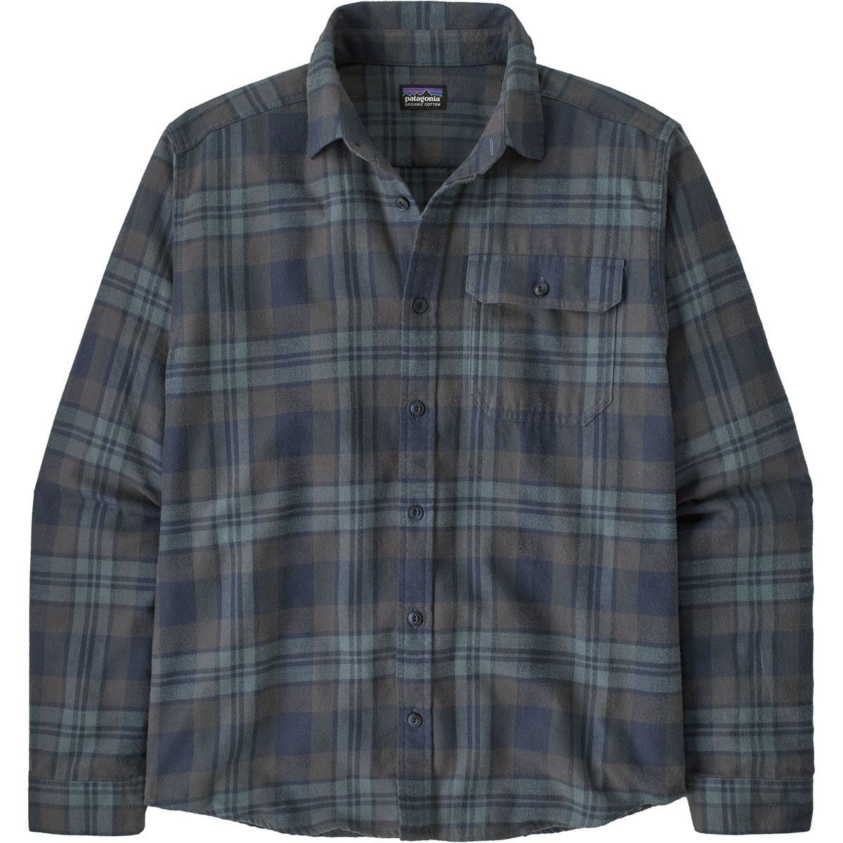 Image of Patagonia Long-Sleeve Cotton in Conversion Fjord Flannel Shirt - Men's Paw: Smolder Blue, XL